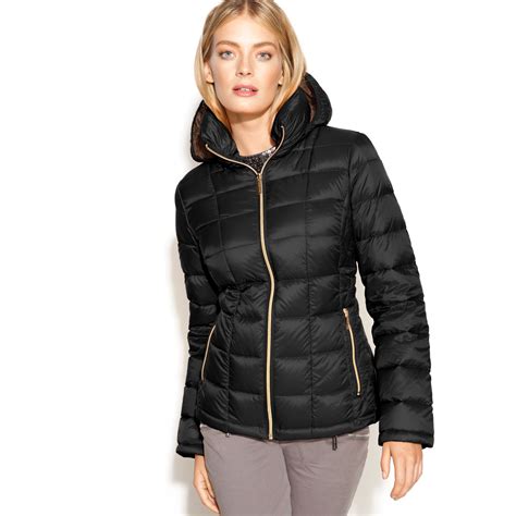 michael kors asymmetrical hooded packable down puffer coat|michael kors ultra lightweight down.